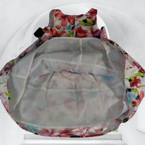 PINKY girls 5T FLORAL DRESS BLACK BOW ACCENT holidays Christmas easter 5 T - Picture 5 of 11